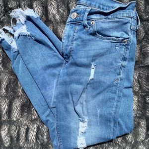 Express distressed ankle jeans